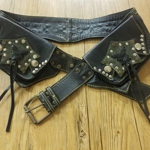 Handmade leather fashion utility belt